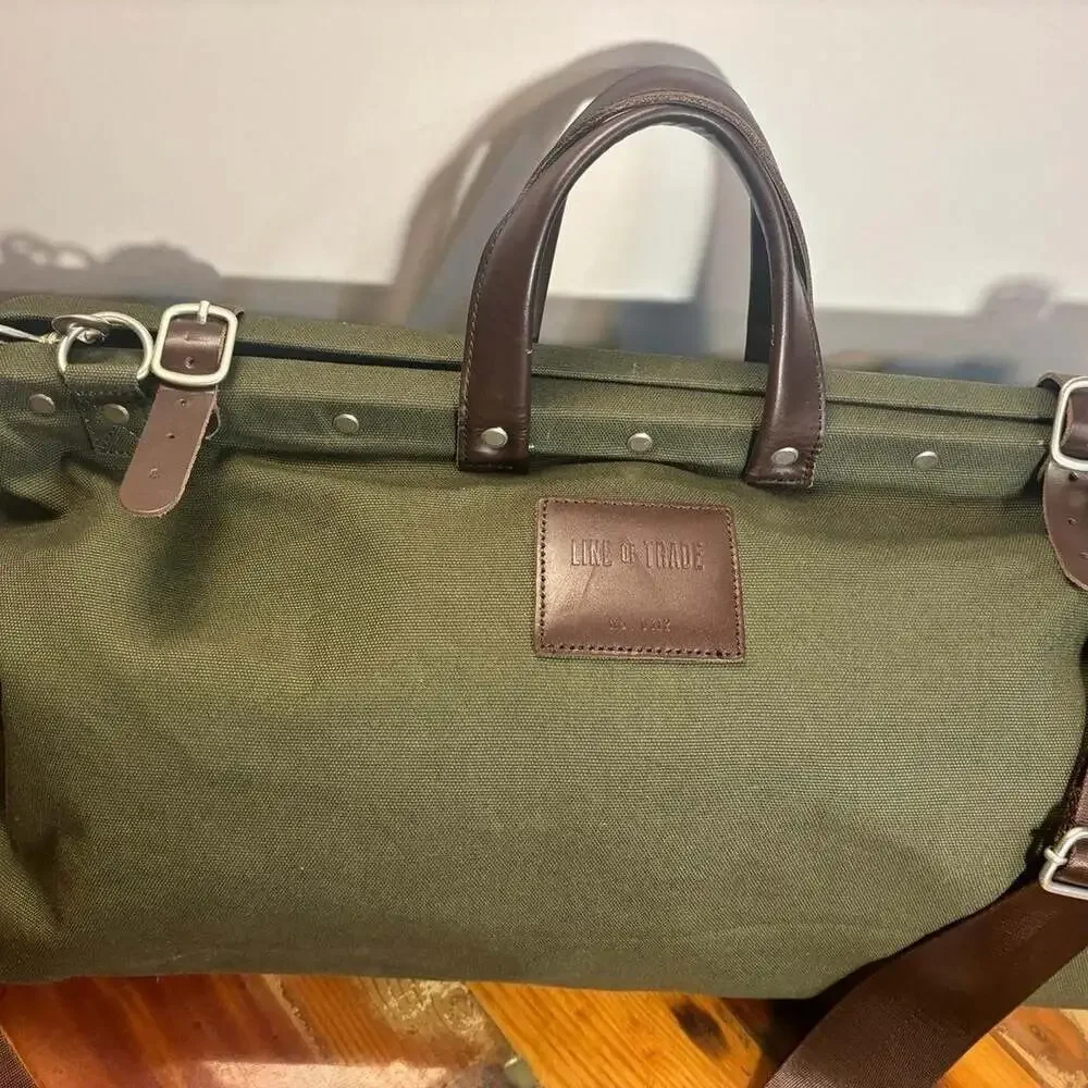 Line of Trade Canvas Weekender Bag, Olive Green Travel Duffel